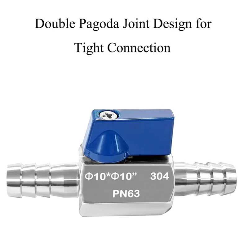 

AB42-MINI Шаровой кран из нержавеющей стали 10 мм Адаптер пагоды 304 Фурнитура 2-ходовой газовый шаровой кран с острым горлышком Мини-шаровой кран