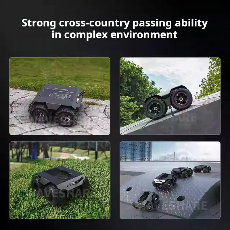 Raspberry Pi/Nvidia WAVE ROVER all-metal robot trolley ESP32 extended four-wheel drive chassis