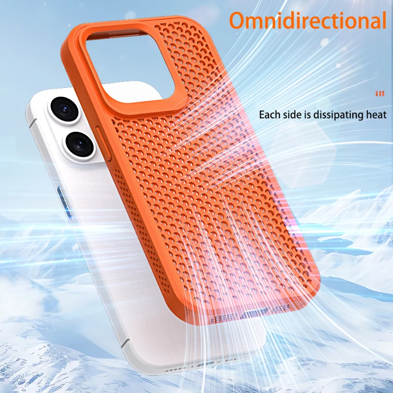 

Cooling phone case Honeycomb Heat dissipation For Iphone 15 pro max 14 13 cooling brethable case