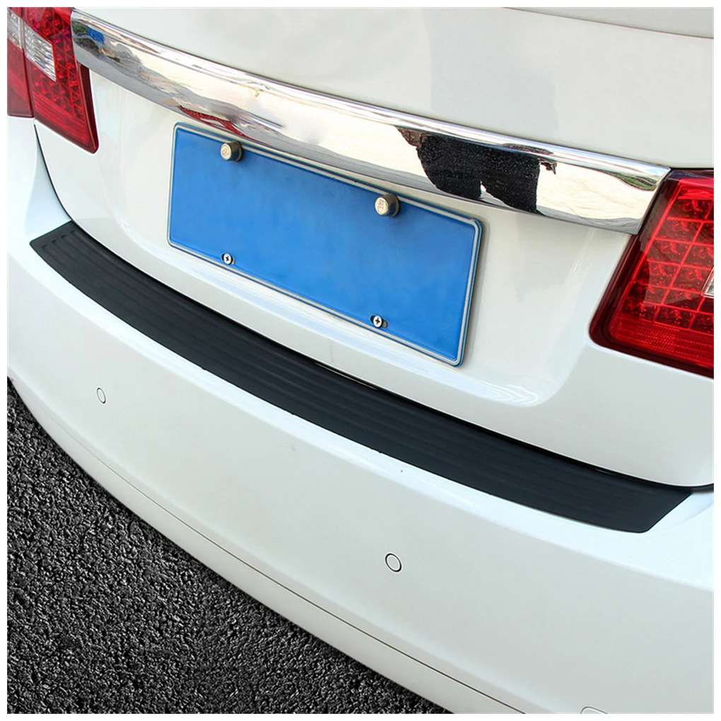 Black Easy To Install Car Rear Bumper Scuff Protective Covers Durable Rubber Good Compatibility