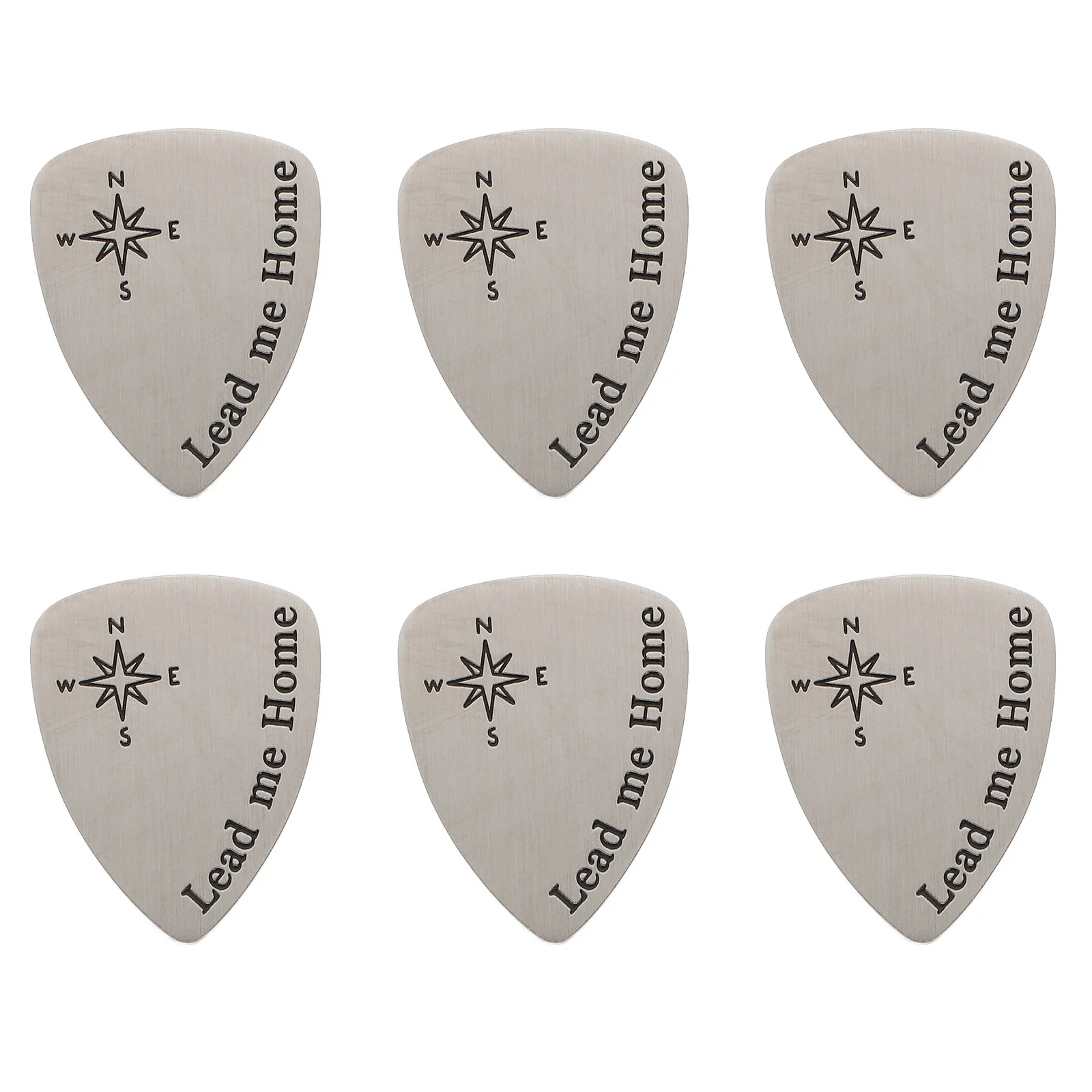 

6Pcs Guitar Picks Stylish Printed Titanium Steel Fine Craftsmanship for Folk Electric Acoustic Guitar Portable Music Instrument