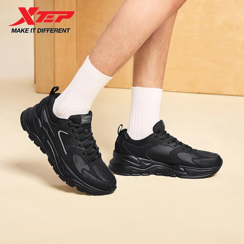 Xtep Men's Casual Shoes 2025 Winter Street Style Cushion Lightweight Wear-Resistant Breathable Walking Sneakers 875419320005