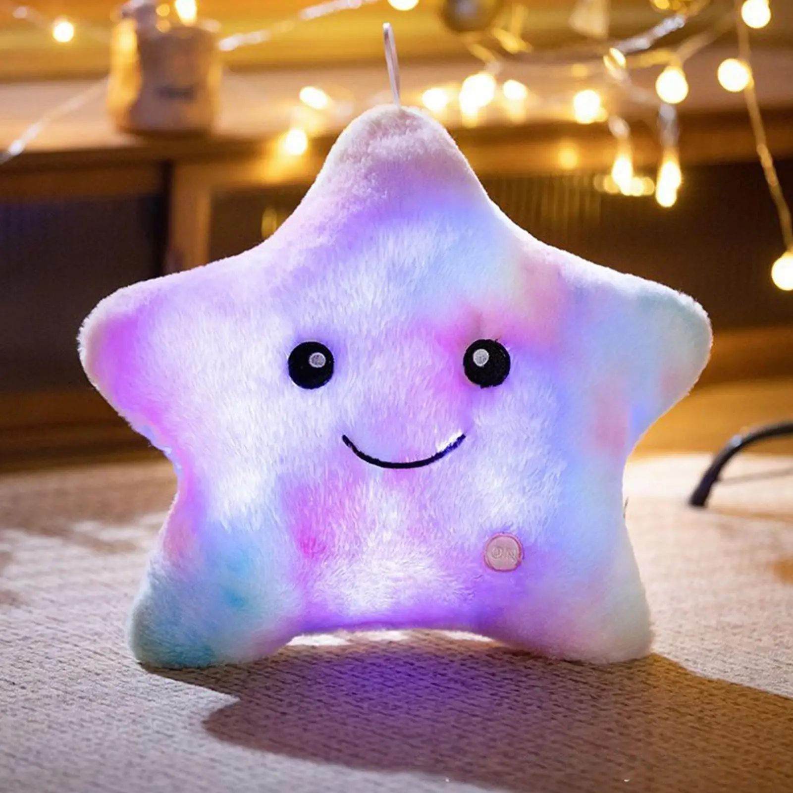 Animali di peluche illuminati Camera dei bambini Vacanza Stella Peluche Decor 16 pollici Giocattolo calmante colorato Compagno di sonno per bambini Divano per ragazze
