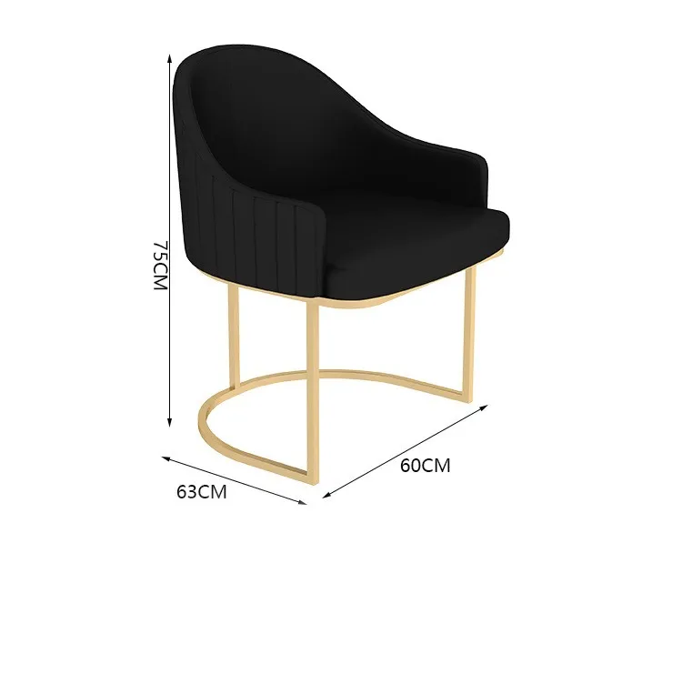 Modern Luxury Executive Office Desk Chair Set Light Decorative Black White Metal Material Furniture for Beauty Salon