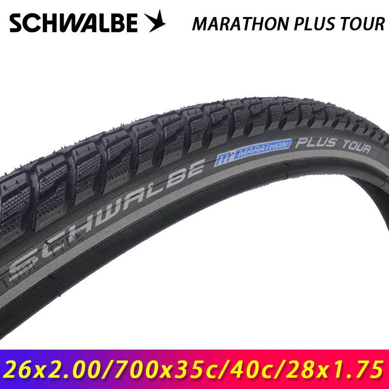 SCHWALBE MARATHON PLUS TOUR 26x2.00/700x35c/40c 28x1.75/28x2.00 Wired Bicycle Tire for MTB Road Travel Bike Cycling Parts