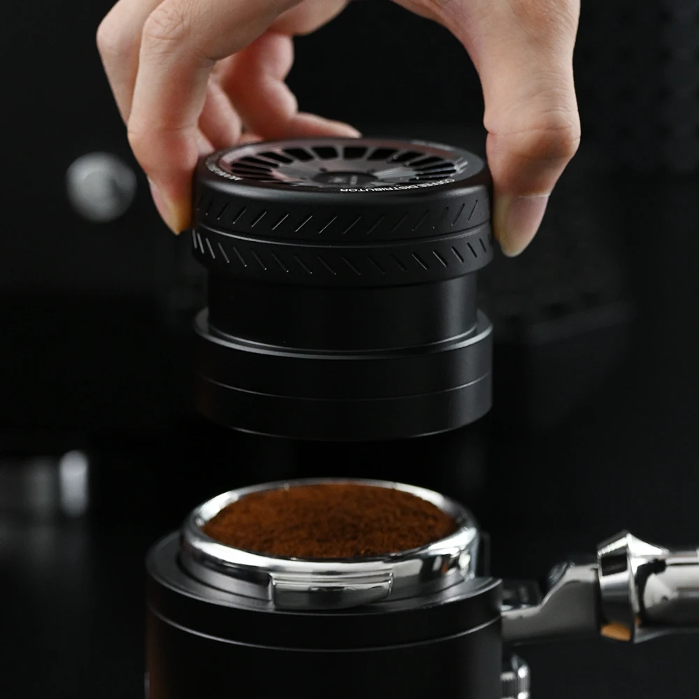 MUVNA 58.35mm Espresso Coffee Distributor Gravity Self-Adjusting Coffee Leveler with Tri-Blade Base for Portafilter
