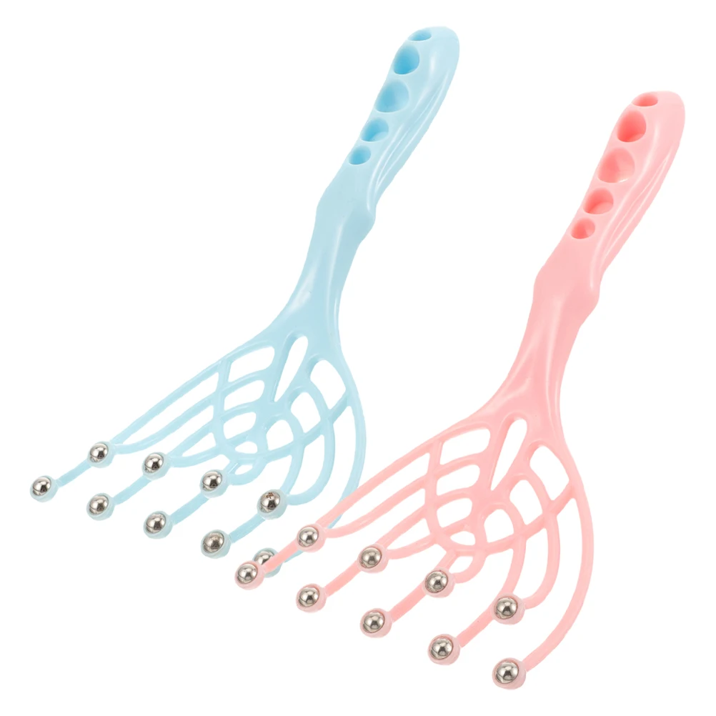 

2pcs Scalp Massager Handheld Neck Roller Back Scratcher Extendable Head Tool 9Massage Balls Relaxation Spa Equipment Shoulder