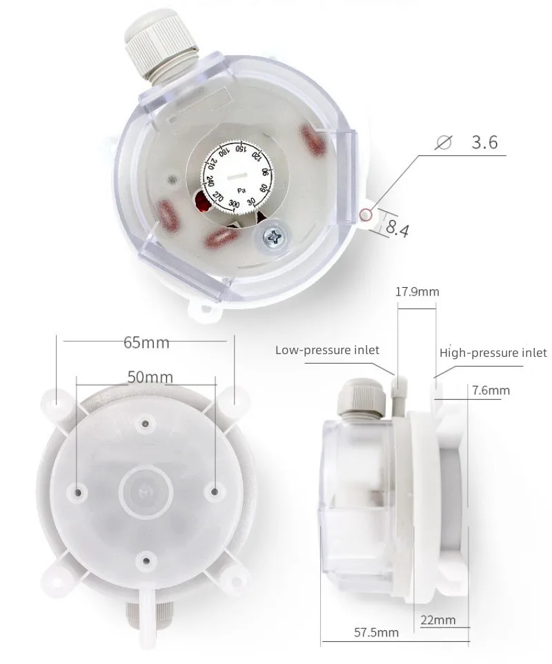 Air Differential Pressure Switch Adjustment Range TEB930 20-200PA/30-300PA/50-500PA/100-1000PA/200-1000PA/500-2500PA/1000-5000PA