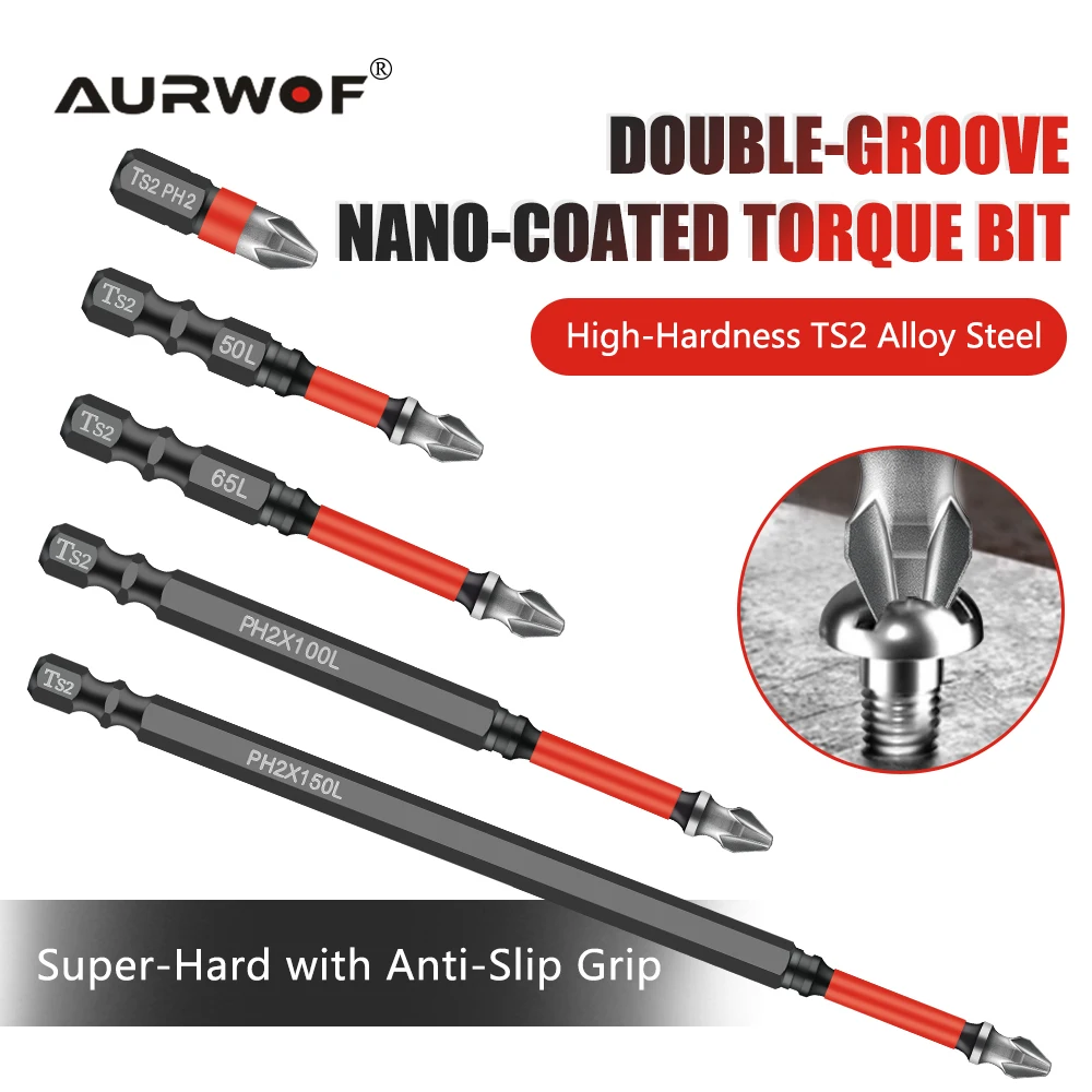 AURWOF 1Pcs Antirust Impact Resistant alloy steel Screwdriver Bit Phillips Screwdriver Bit Magnetic Electric Drill Bit P13PH2025