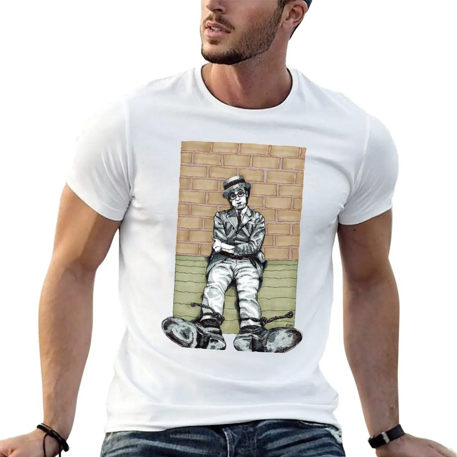 Harold Lloyd One of Those Days Drawing T-Shirt shirts graphic oversize t-shirts man men clothing