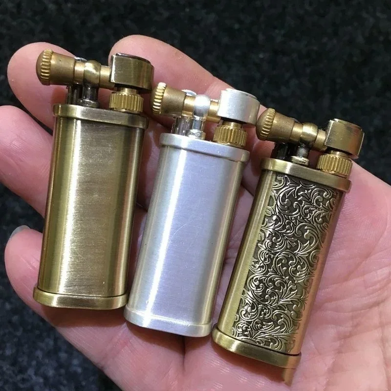 NEW Tang Grass Vintage Flint Kerosene Lighters Flame Retro Metal Grinding Wheel Petrol Cigarette Cool Lighters Creative Gadgets