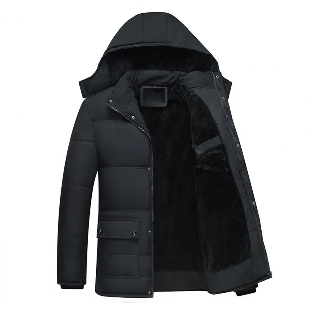 Stylish Casual Overcoat Comfortable Jacket Coat Long Sleeve Fashion Men Mid-Length Hooded Windbreaker Coat  Cold Resistant