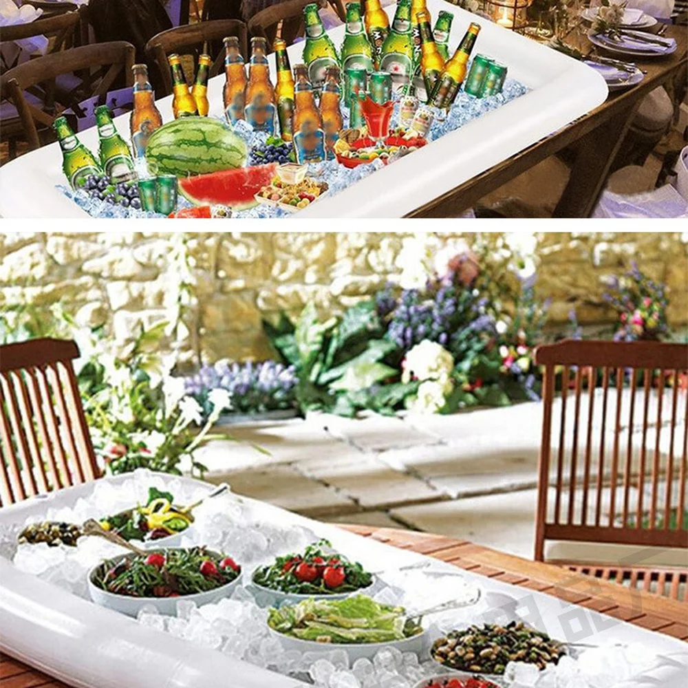 Floating Serving Bar Inflatable Cooler Tray Water Pool Drink Beer Food Holder Party Summer Beach Picnic Supplies