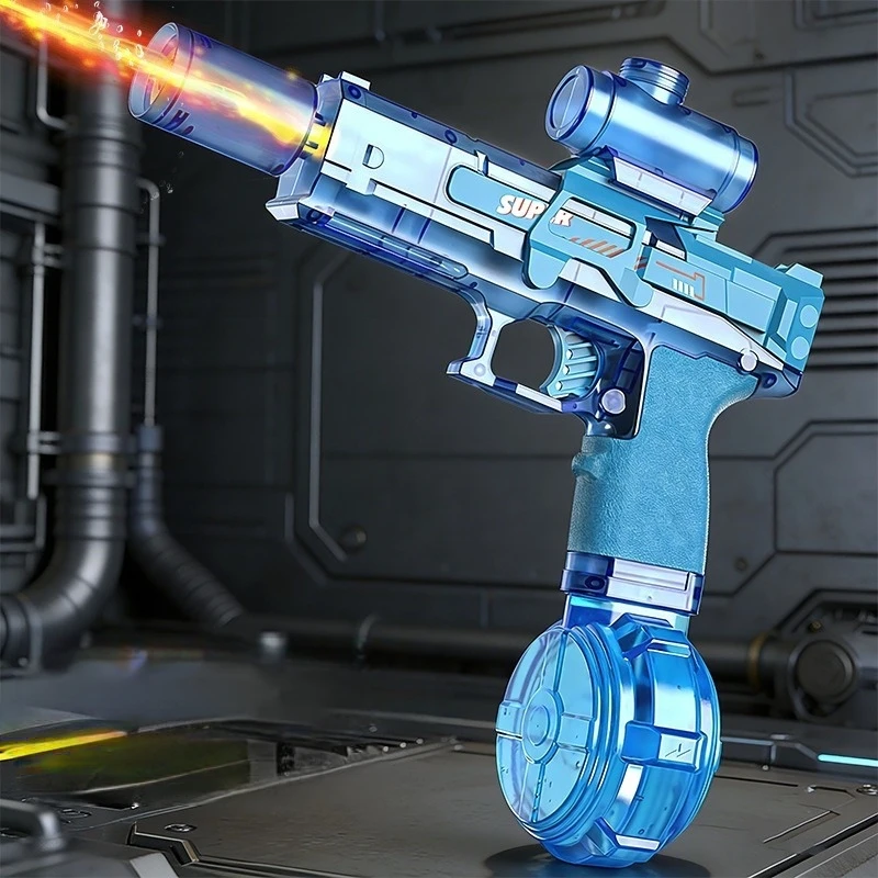 Electric Water Gun Toy Portable Large Capacity Automatic Continuous Electric Water Gun Kids Outdoor Water Toys