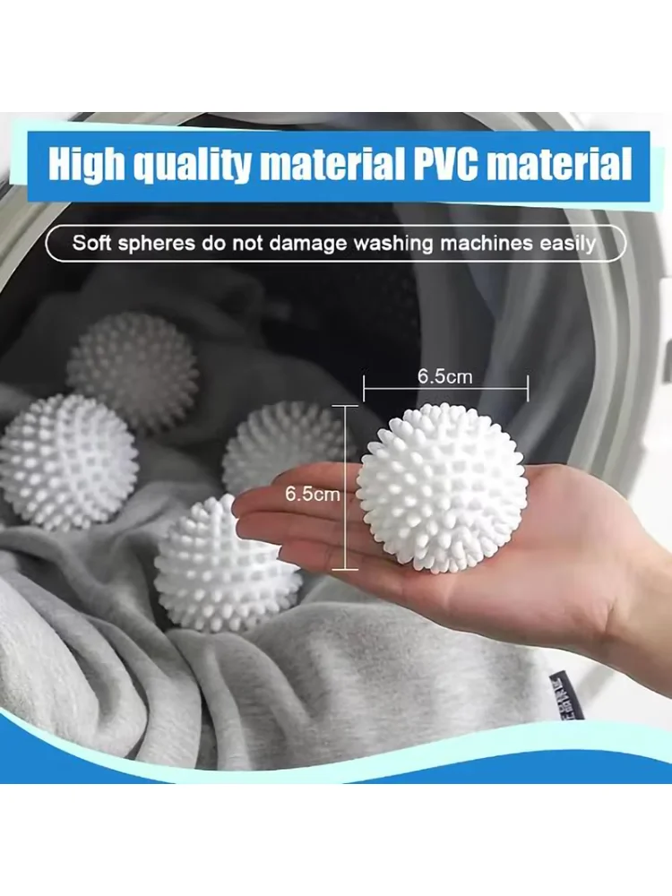 4Pcs PVC Dryer Ball Reusable Laundry Ball Washing Machine Drying Fabric Softener Ball For Home Clothe Cleaning Tool Accessrices