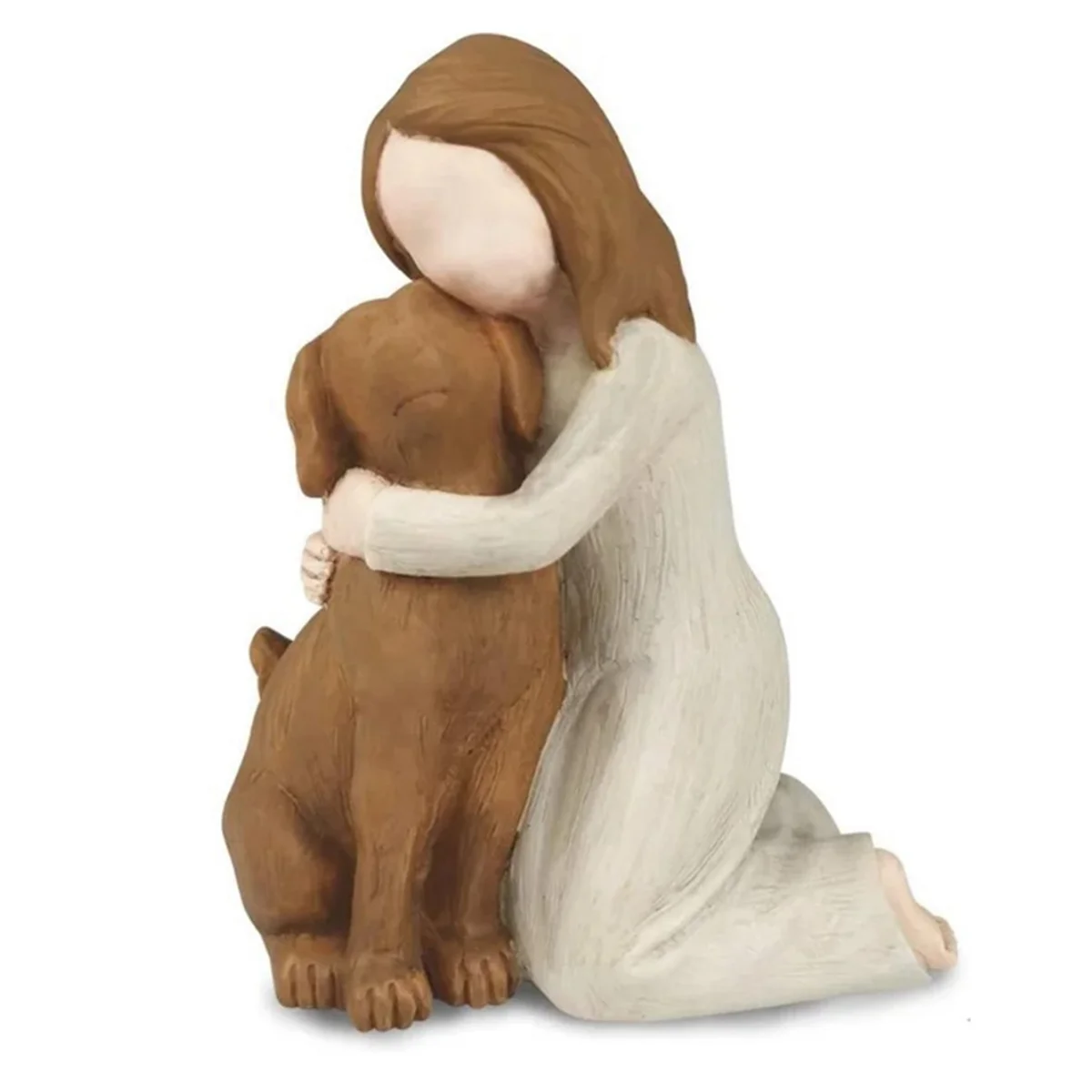 Love My Dog Figurines Statues, Dog Angel Friendship Remembrance Gifts,Sculpted Hand-Painted Figures for Dog Lovers Brown