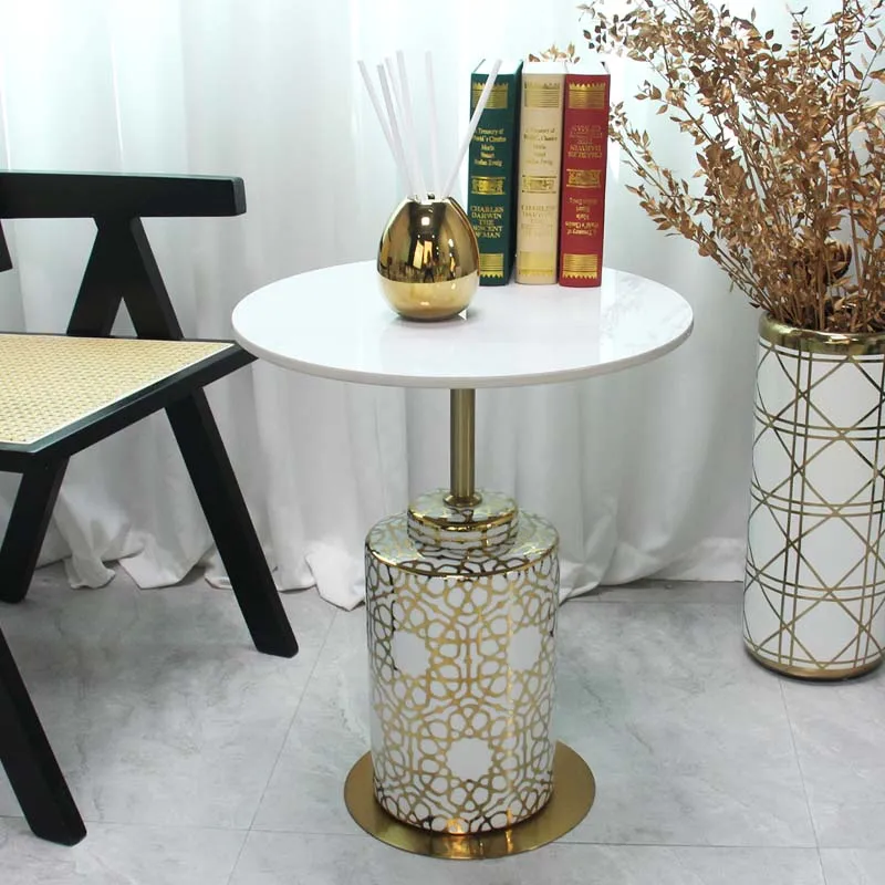 

21.5 Inch Round Side Table Living Room Coffee Table Garden Cocktail Table Home Decor