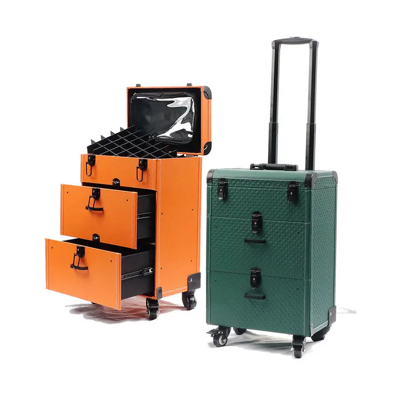 Professional trolley nail box beautician makeup toolbox with large capacity