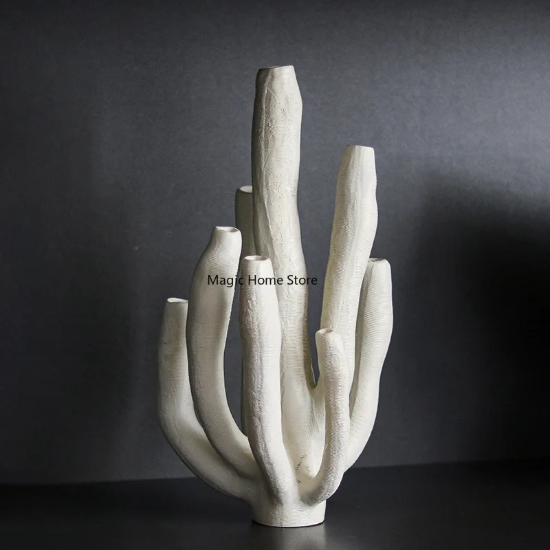 تمثال المرجان الاصطناعي الحرف اليدوية ديكور المنزل الشمال الحديثة التماثيل الزخرفية لغرفة المعيشة رف الكتب الديكور #3