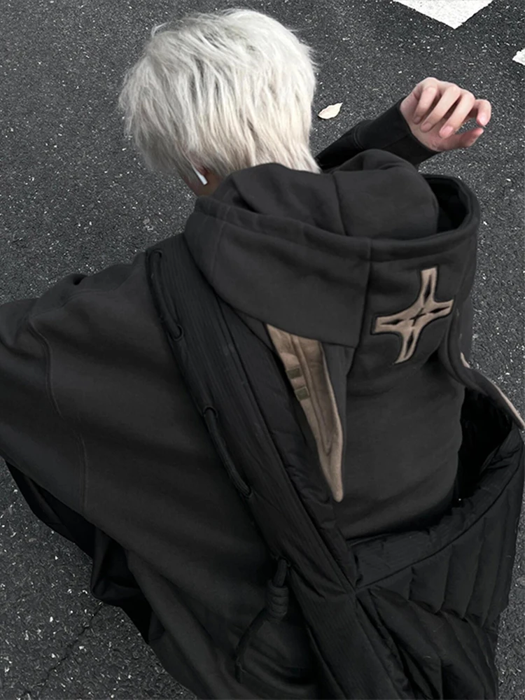 

Мужская толстовка-худи Bla American Retro Heavyweight на молнии, оверсайз, для пар, с капюшоном-ушками, повседневная, свободного кроя, из полиэстера