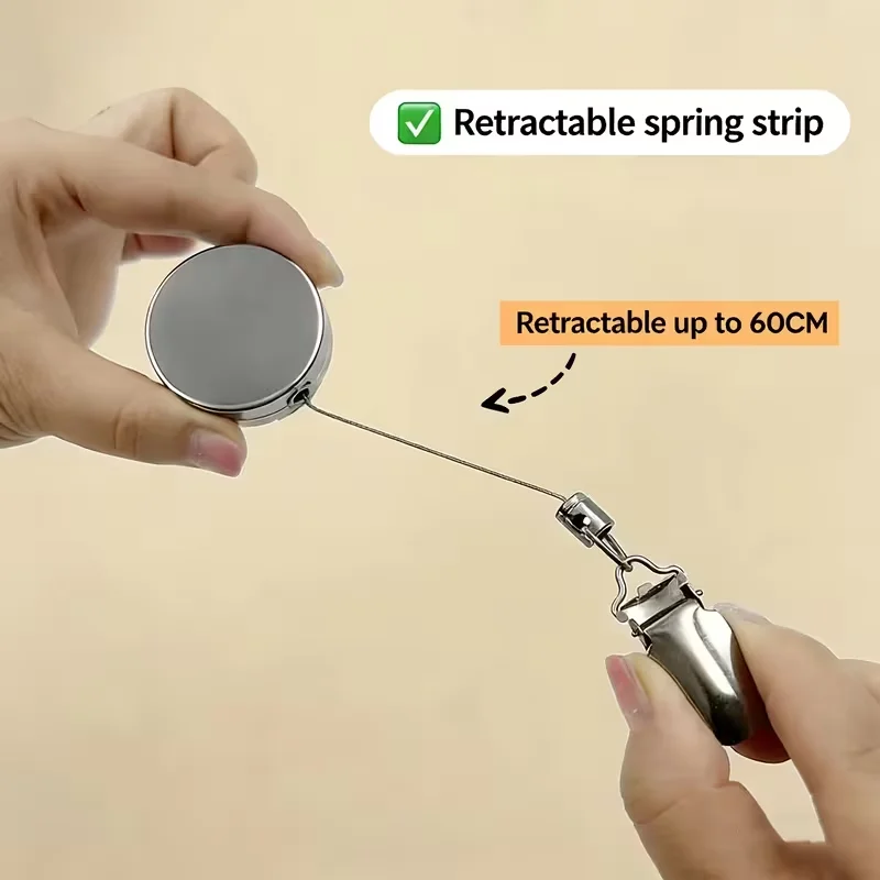 1pcs Automatic Retractable Towel Rack Self-Adhesive Wall-Mounted Hand Towel Holder Clips Bathroom Kitchen Organiser