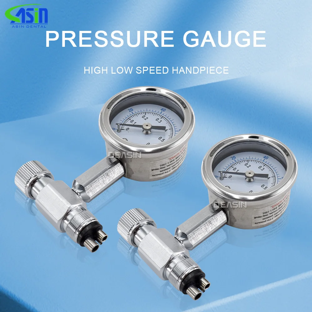 Dental Air Turbine Manometer, Pressure Gauge for Handpiece & Dental Chair, Compressor Pressure Test Gauge