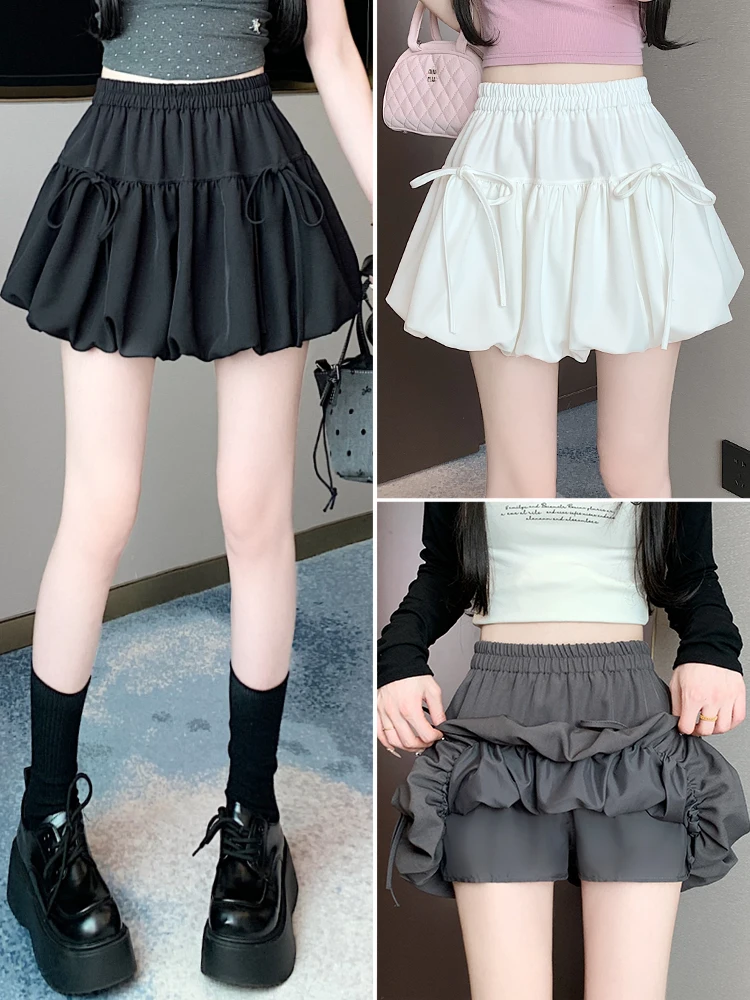Puffy Skirt Half-length Spring New Women's Fashion Bloom A-line  Skirt High Waist Short A-line Skirt Pants Skirt
