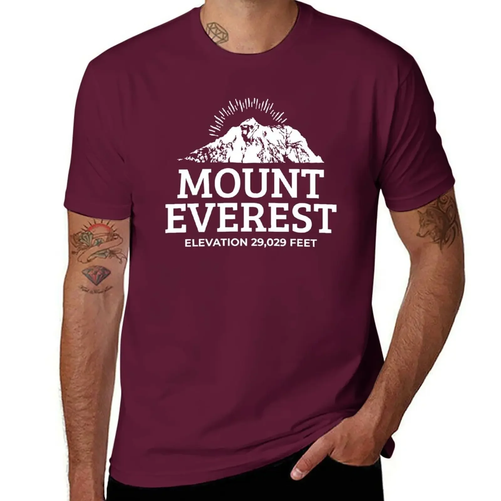 Sweat Korean Fashion Men T Shirt Mount Everest Himalayan Rock Climbing Expedition T-Shirt Graphic Men Clothing Harajuku cotton