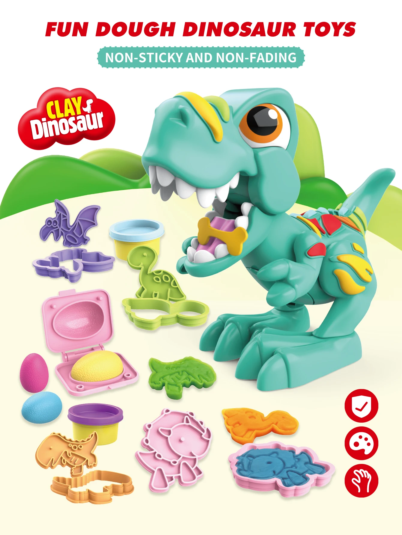 Zestaw gliny Dinosaur World, kreatywny tyranozaur Rex DIY, wyruszaj w przygody z czasów przedhistorii