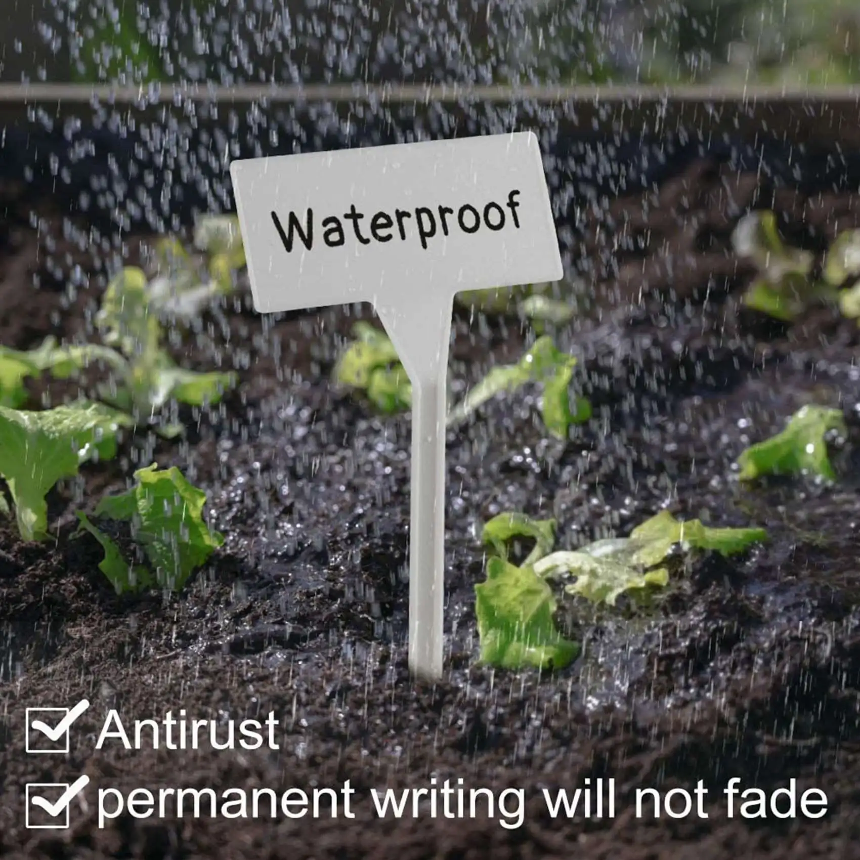 A84X-80Pcs Outdoor Plant Label,Waterproof Plastic Plant T-Type Tags, Durable Nursery Garden Markers,Perfect For Herbs,Flowers