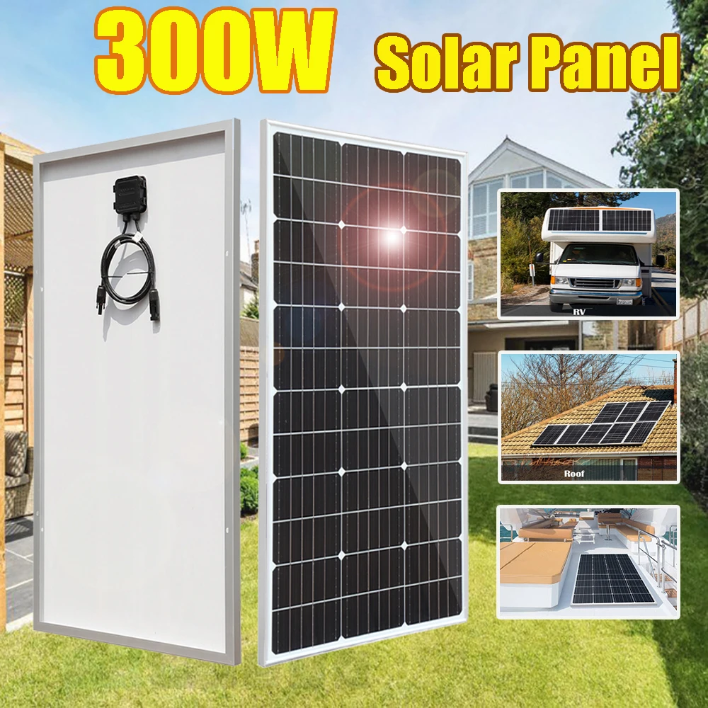 

300W Solar Panel 18V High Efficiency Portable Power Bank Flexible Charging Outdoor Solar Cells For Home/Camping