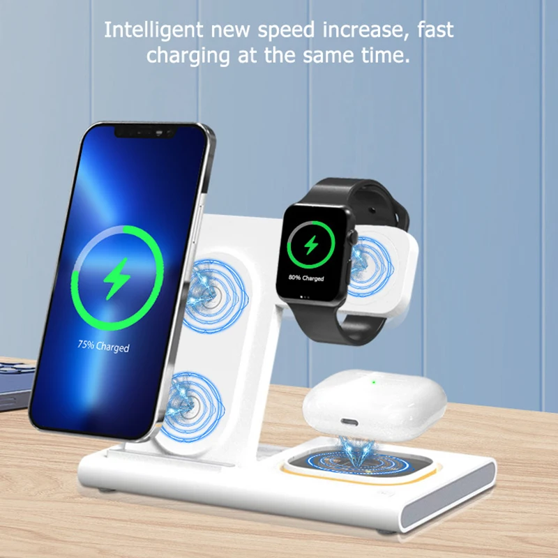 3 in 1 Smart Wireless Charger Supports Fast Charging Multifunctional Wireless Charge For iPhone Apple Watch Portable Folding