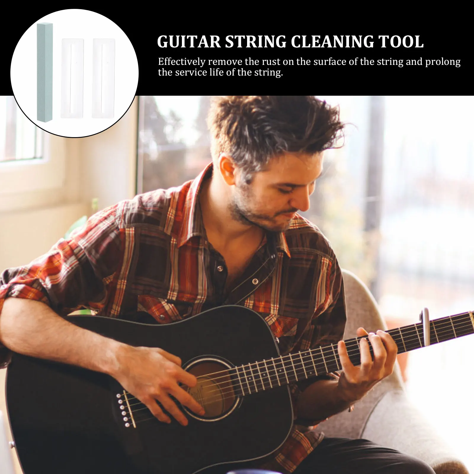 

3 Pcs String Pillow Polishing Stone Fret Guitar Fingerboard Guards Protectors Maintenance Metal