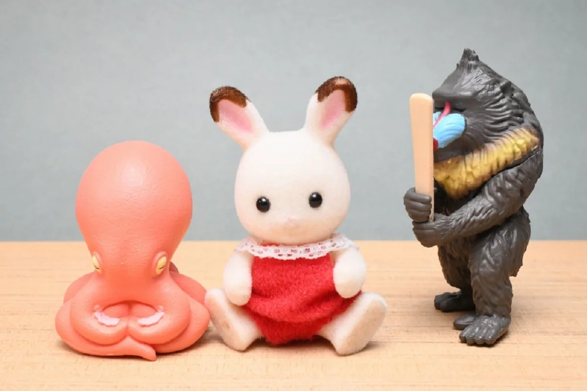 YELL capsule toys ZAZEN Part.2 kawaii Hippo poodle Octopus Long-tailed tit Mandrill monkey siting eyes closed meditation figures