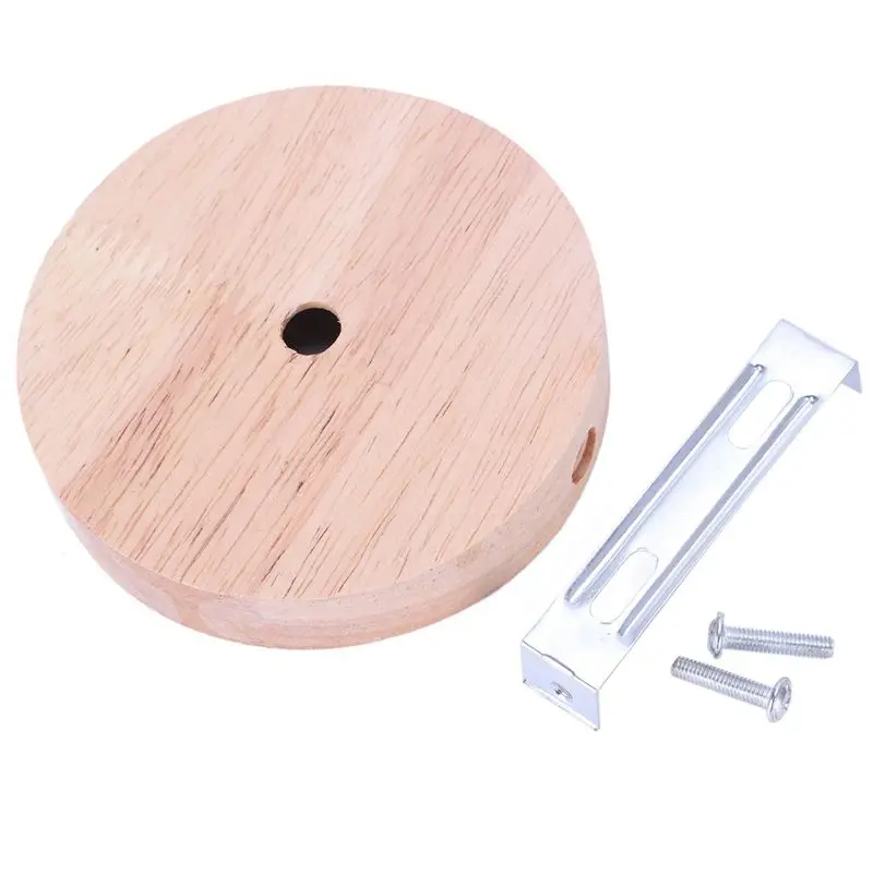 【PARTY  DAY】4X Lamp Base Concise Style Modern Ceiling Plate Wooden Ceiling Holder E27 Lamp Fitting Chandelier Base DIY