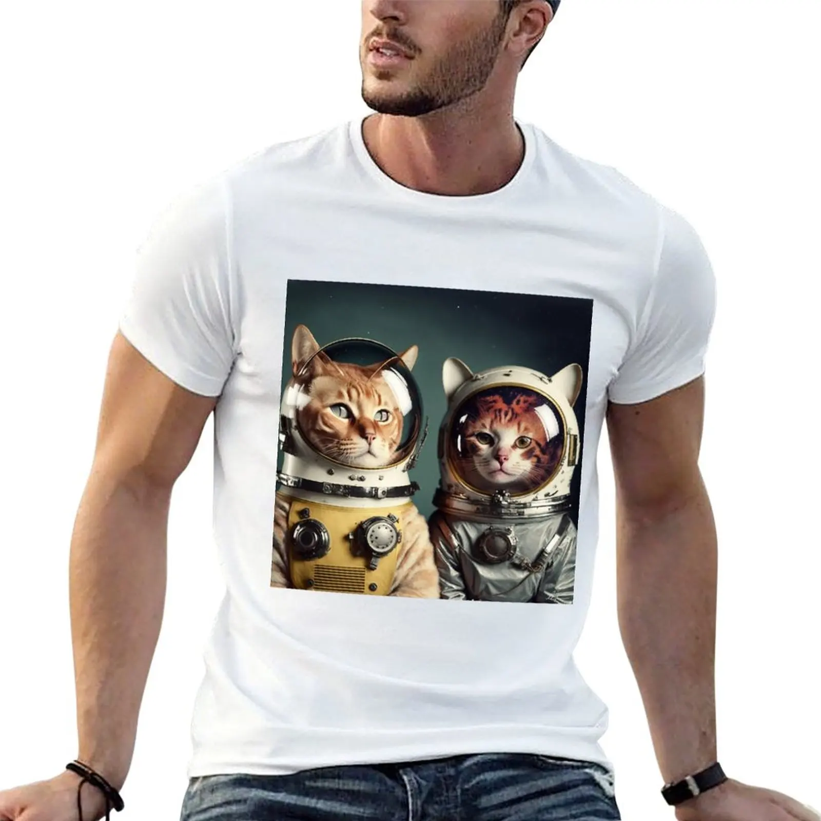 

Catstronauts T-Shirt t shirt man casual funny t shirts cotton T-Shirt