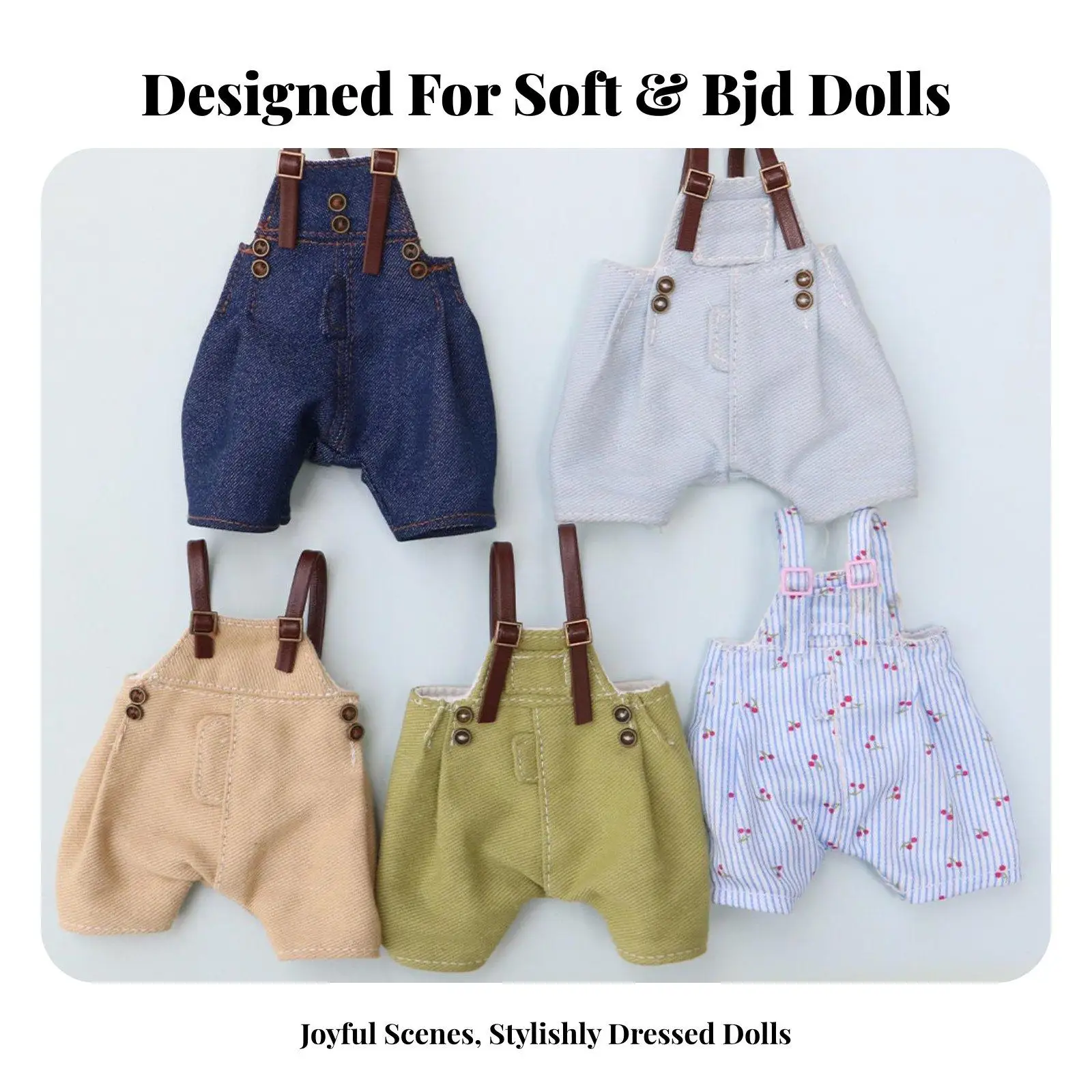 Versatile Doll Overalls Outfit Cute Modern Pants Clothes for 20cm Plush Dolls and Hobbyist BJD Fashion Accessory