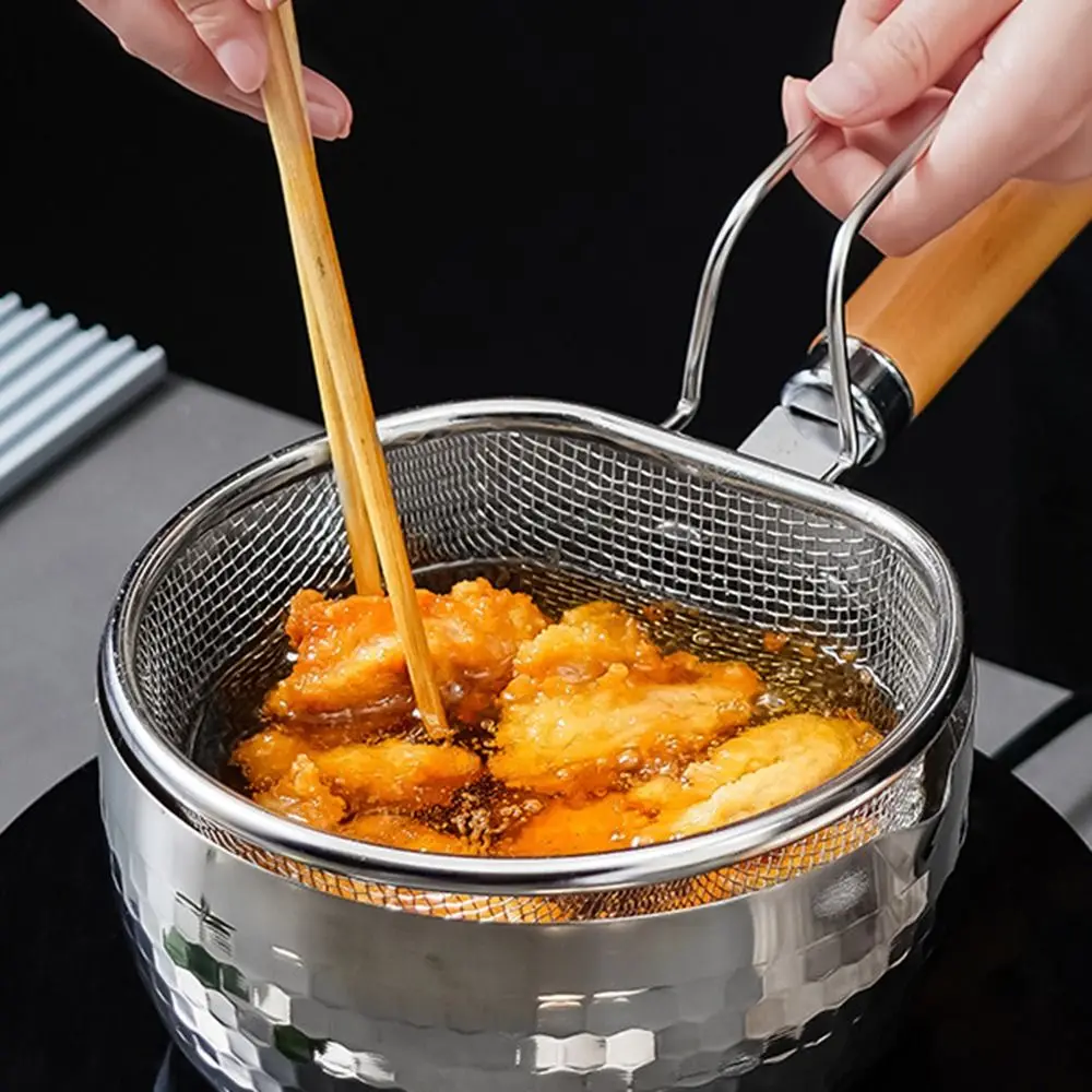 Cooking Utensils Frying Filter Basket Stainless Steel Hot Pot Strainer Deep Frying Mesh Long Handle Mesh Strainer Spoon