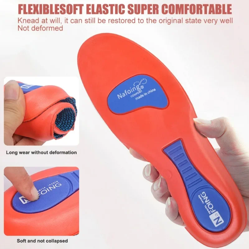 EVA Odor Proof Insole Memory Foam Shock Absorbing Shoe Pad Reduce Arch Pressure Sports Insoles Running Exercise Elastic Cushion