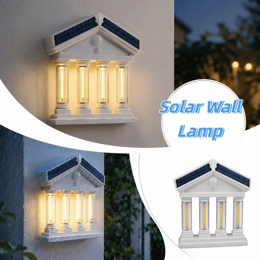

High Bright Solar Wall Lamp Steady Bright Illumination Waterproof Performance Outdoor Courtyard Decor Light Energy-Saving