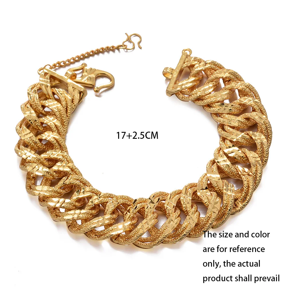 Luxury Mens Hand Chain Bracelets Male Wholesale Bijoux Gold Color Chain Link Bracelet For Men Women  pulseira masculina