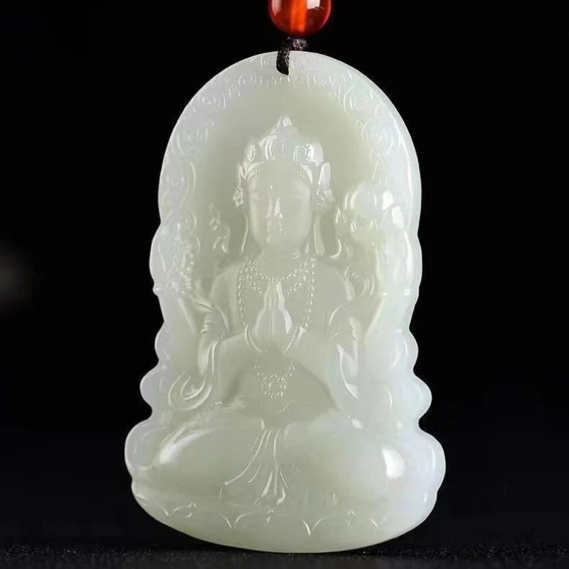 Men's Jade Guanyin Pendant Chinese Ping An Water Purification Guanyin Afghan Jade Pendant