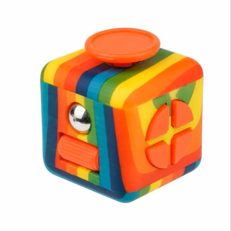 Seitlicher Würfel Regenbogen Entspannungsspielzeug, Autismus, ADHS, Zwangsstörung, Angstspielzeug, Kinder-Fingerspitzen-Tischspielzeug – Detail 17