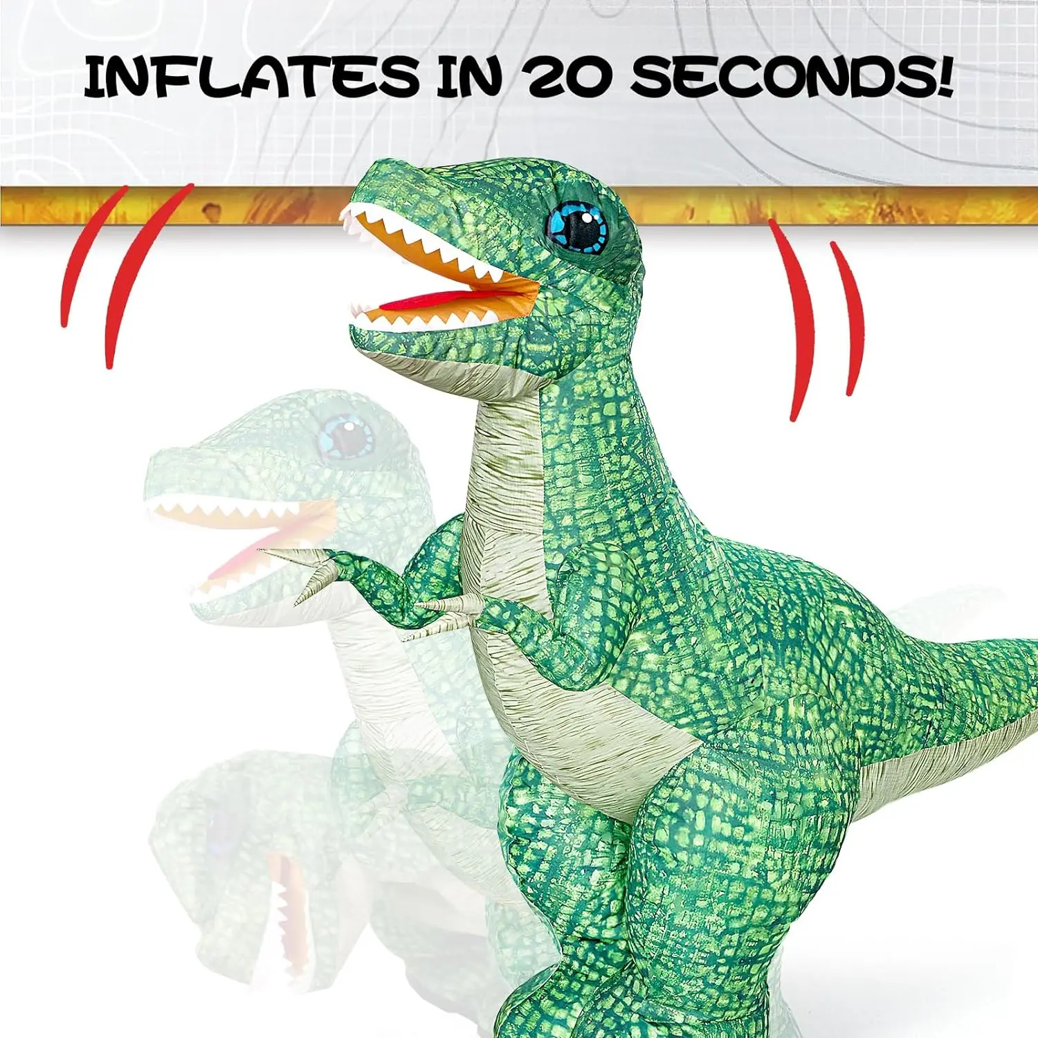 2.4GHZ Remote Control Inflatable Dinosaur Toy for Kids Realistic Electric Toy Dinosaur with 360°Rotation Birthday Gifts for Boys