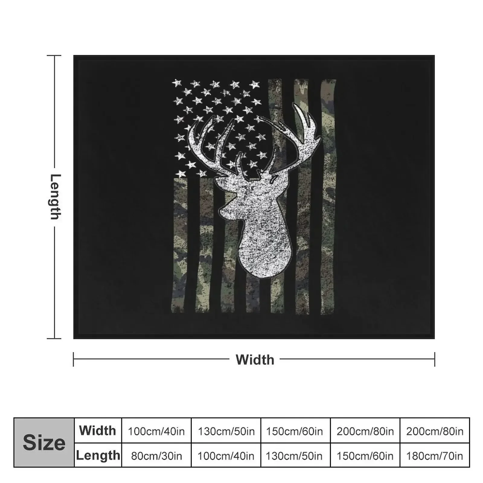 Deer Hunting Buck Camouflage Flag Throw Blanket Stuffeds Bed Fashionable Kid'S Blankets