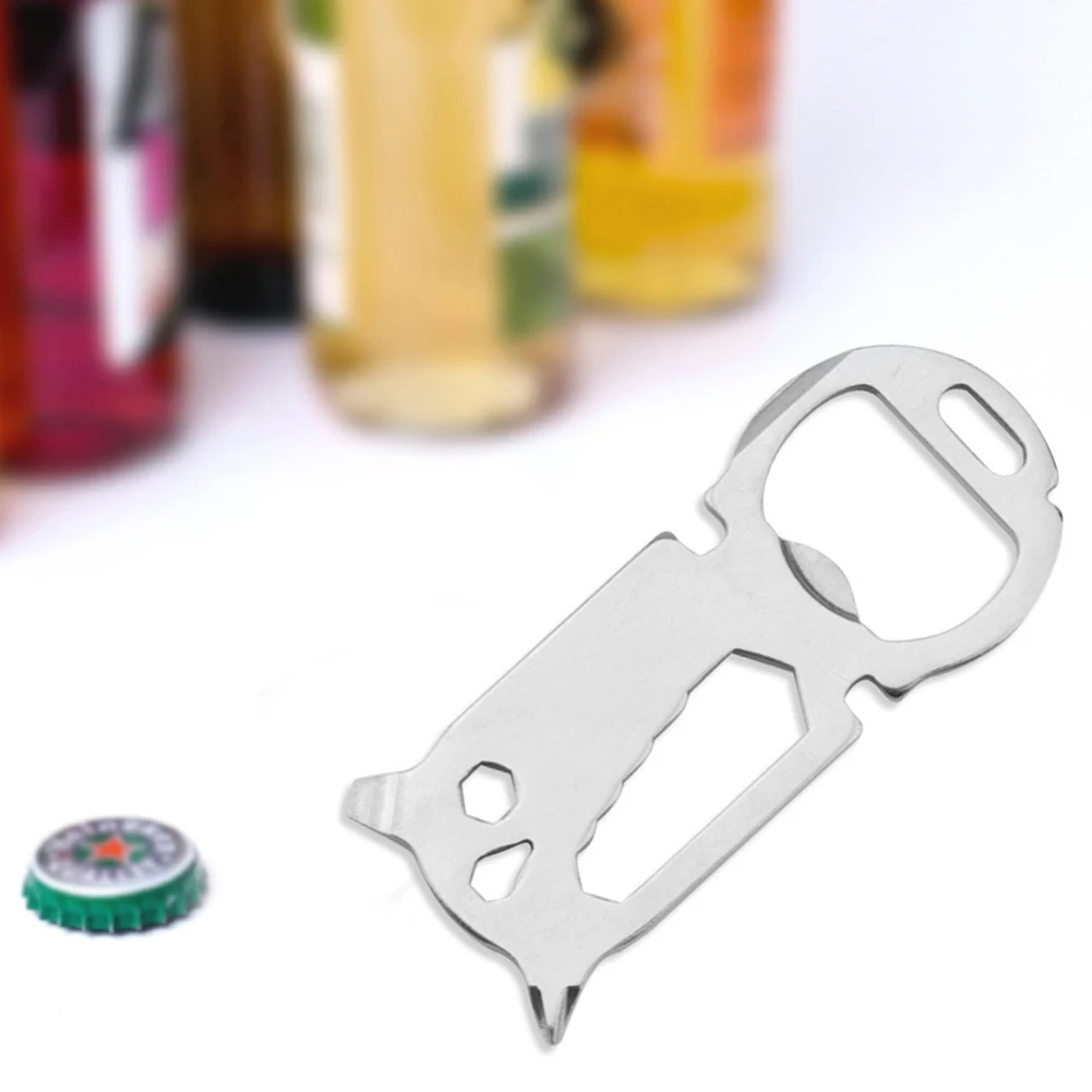 EDC Card Tool Multifunctional Pocket Outdoor Camp Bottle Opener Key Chain Wrench Mini Spanner Small Gadgets for Camping