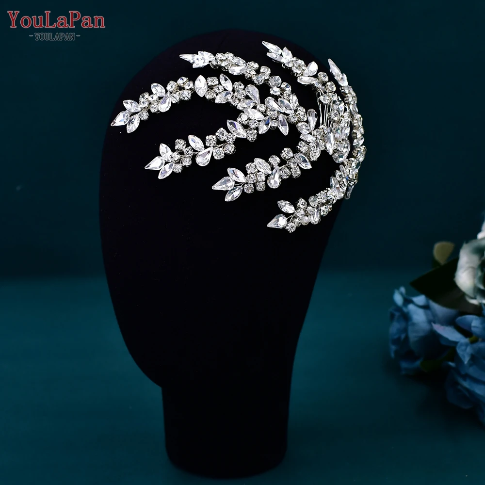 TOPQUEEN Wedding Hair Comb for Bride Handmade Rhinestone Bridal Hair Clip Wedding Hair Accessories Headpiece with Comb HP576