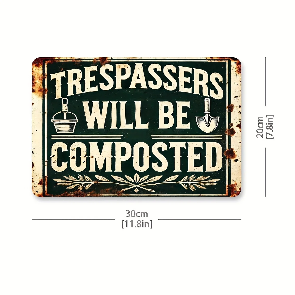 Vintage Rustic Metal Garden Sign-