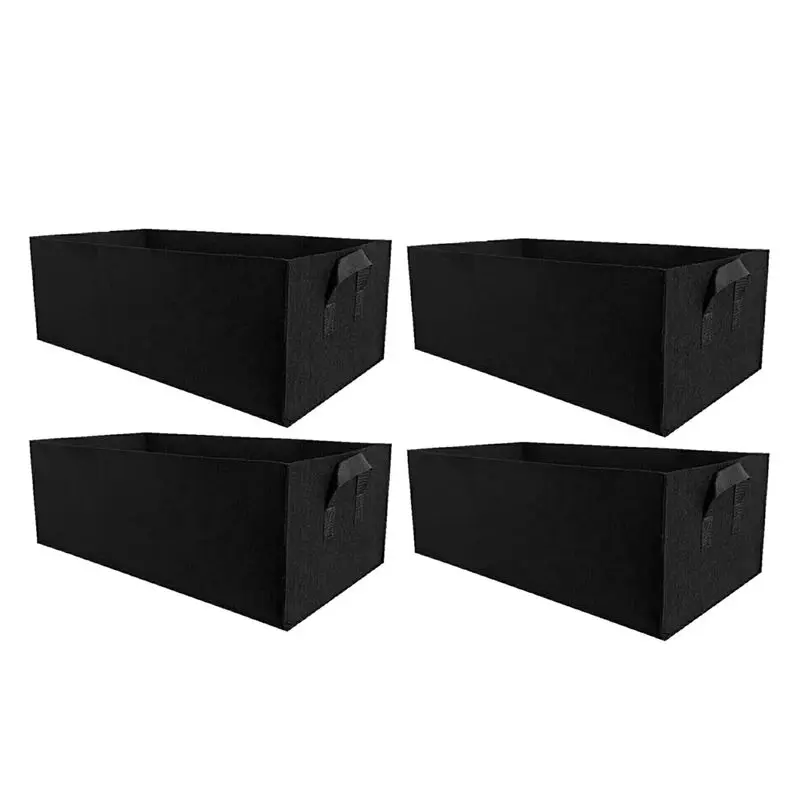 

A02M-4PCS Fabric Plant Pot Grow Bags Vegetable Tomato Strawberry Growing Planter Rectangle Garden Potato Planting Pots