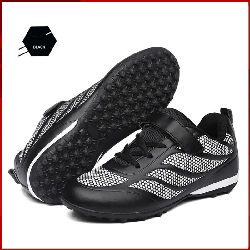 

Hook Loop Small Size 31 32 33 Soccer Shoes for Kid No Spikes Sole Football Boots Soccer Sneakers Light Training Shoes Children